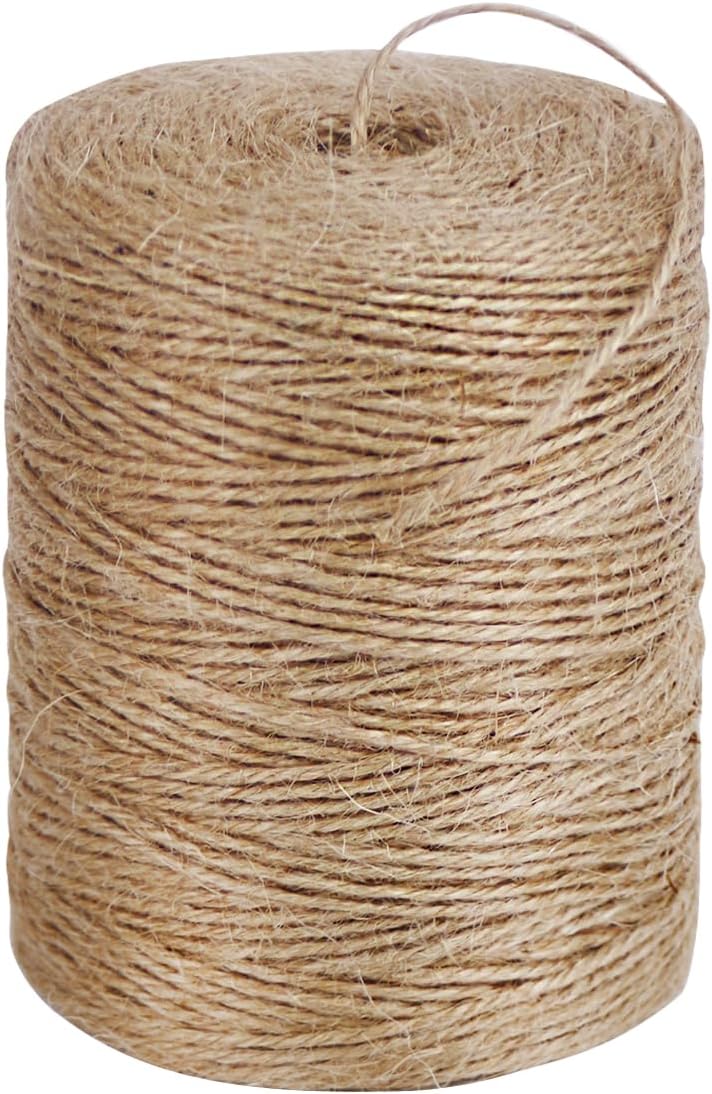 PerkHomy Natural Jute Twine 1800 Feet Long Twine String for Crafts Gift Wrapping Packing Gardening Crochet Knitting Macrame Decor (800 FT * 2mm (3Ply))