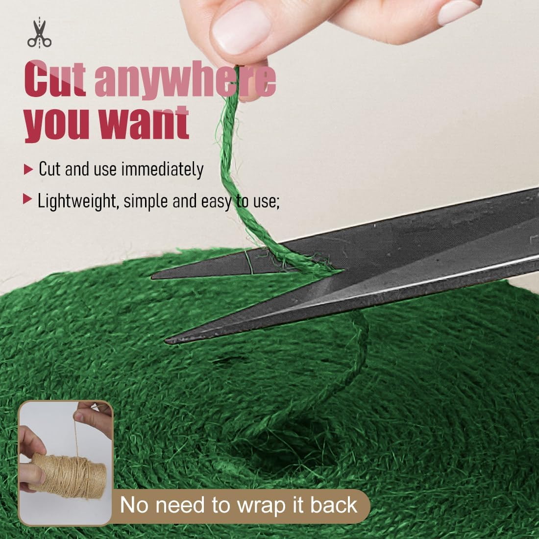 PerkHomy Garden Twine Strong Natural Jute 400 Feet Long Green Twine for Gardening Tomato Climbing Plant Tie Floristry Crafts Gift Wrapping Packing Decor (Green 2mm * 400feet)