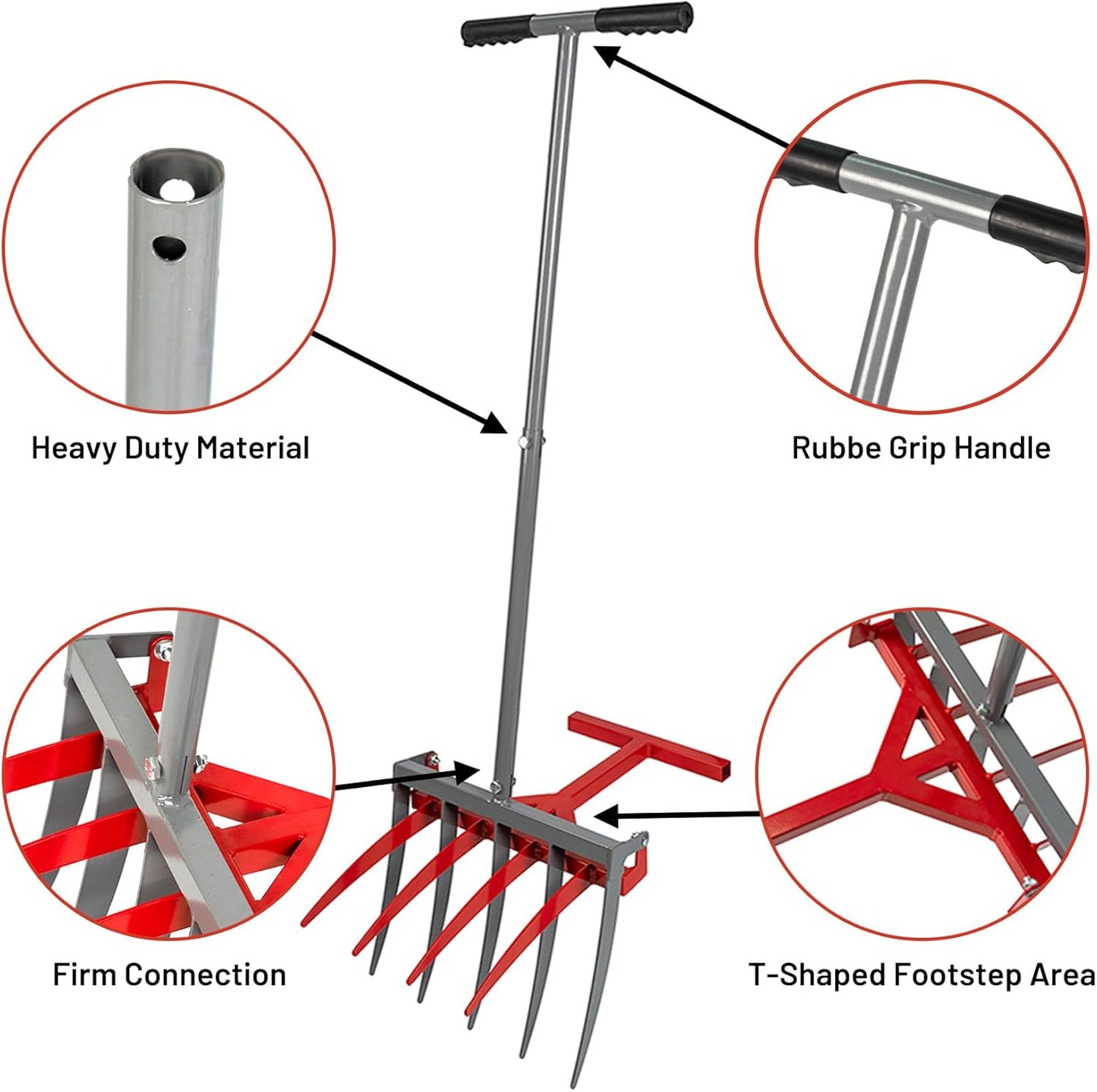 2IN1 Broad Fork Tool, Manual Hand Cultivator Tiller, Garden Twist with 5+4 Steel Tines, Pitchfork Tool for Farm Loosening, Garden Lawn, Regularly Digging, Crushing Soil