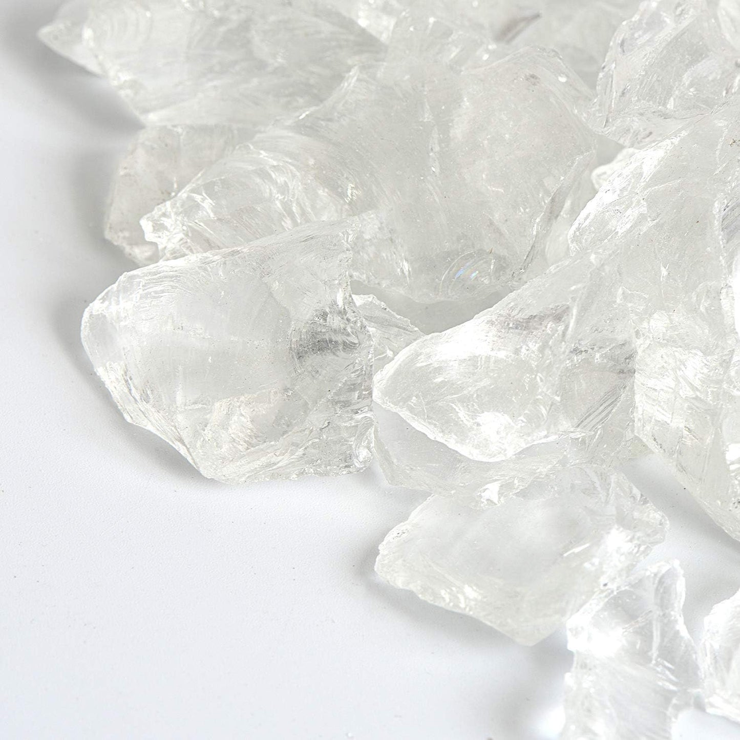 High Luster Reflective Fire Glass Gravel,Fire Gems,Fire Drops,Fire Glass Pebbles Stones Beads Chips for Fire Pit Fish Tank Aquarium Garden,1-2cm,580g/1.27lb (Crystal)