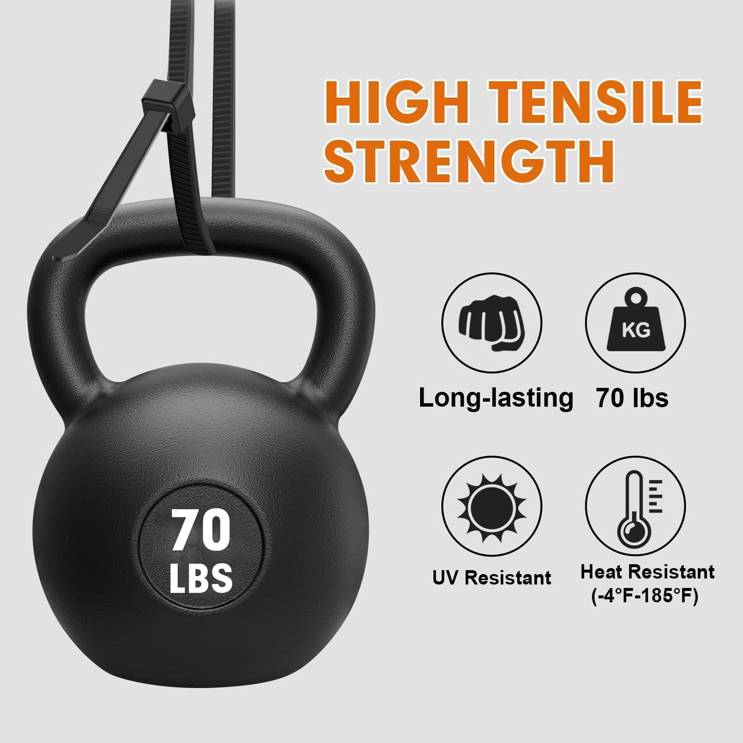 Zip Ties, RAZCC 1200pcs Black Cable Zip Ties 8 Inch, Heavy Duty Plastic Wire Ties with 70lb Tensile Strength, Self-Locking Black Nylon Tie Wraps for Indoor and Outdoor