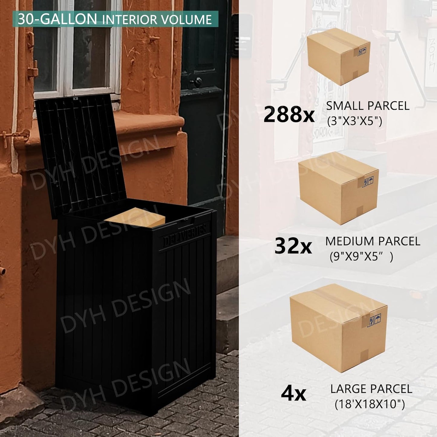 55 Gallon Outdoor Storage Box, Waterproof Resin Deck Box for Patio, Pool, and Garden, Lockable Bin for Cushions, Tools, and Accessories, UV-Resistant, Black