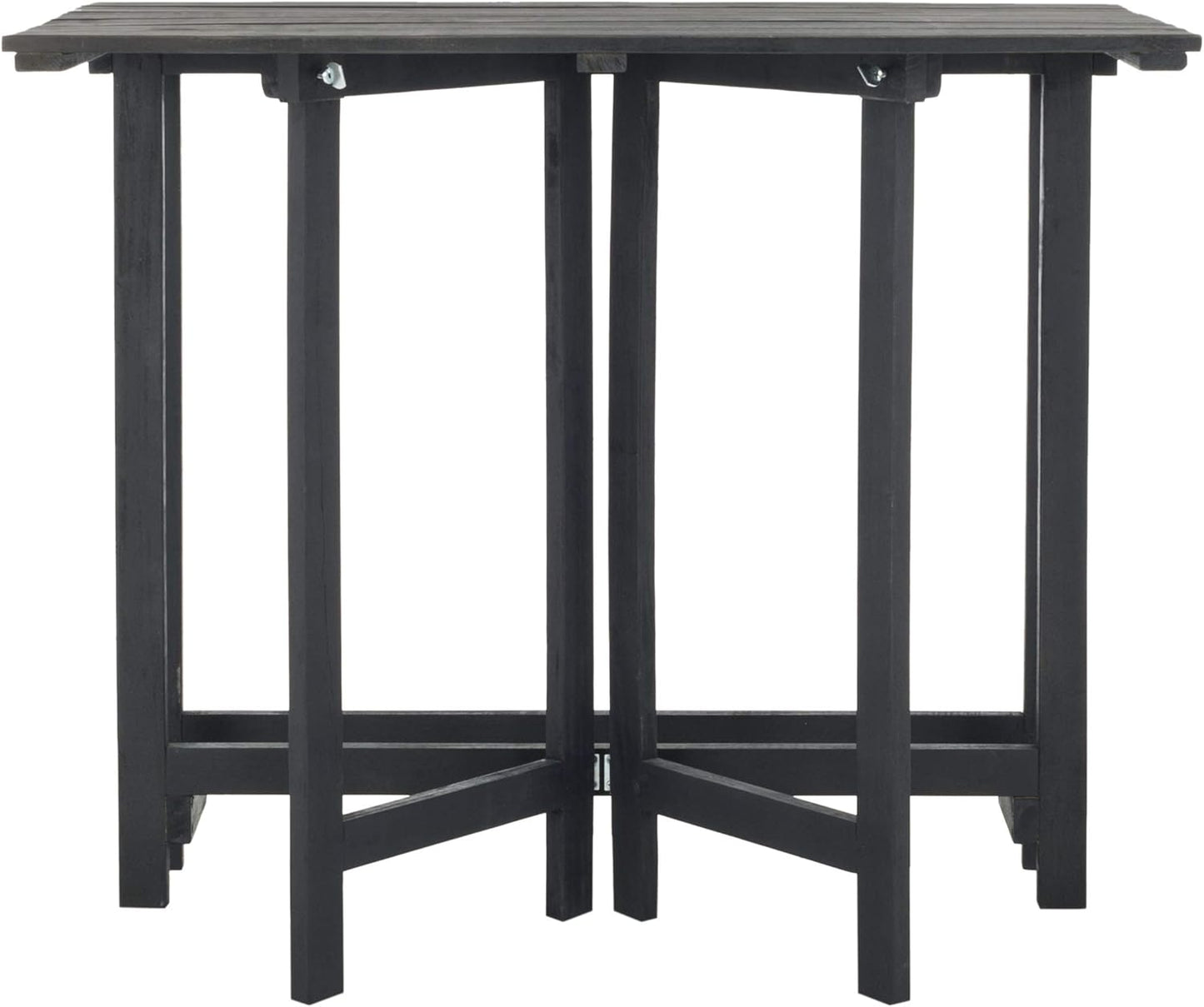 SAFAVIEH PAT6754A Collection Wilton Teak and Navy Balcony Corner Lounge Outdoor Set