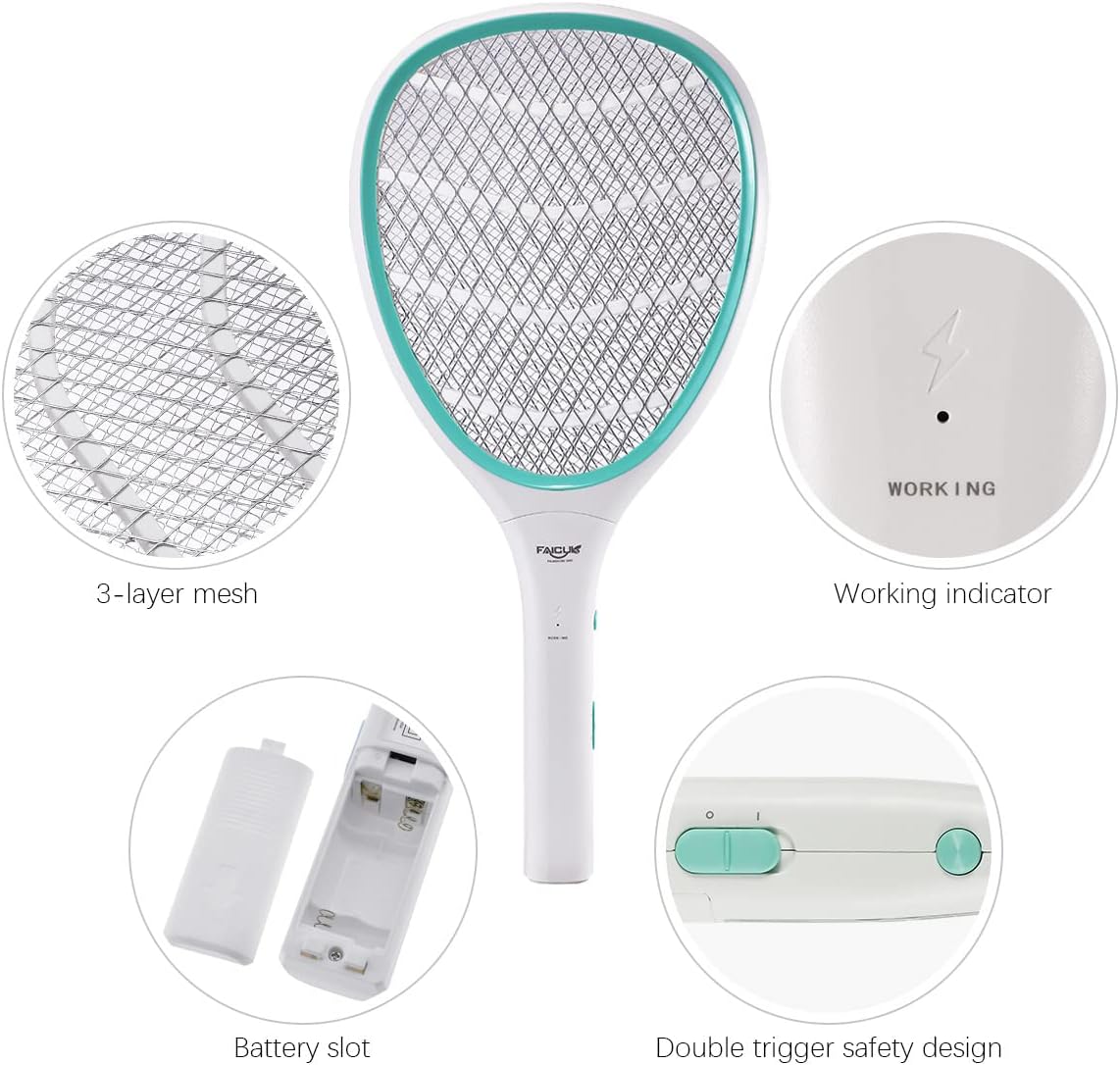 Faicuk Handheld Bug Zapper Racket Electric Fly Swatter