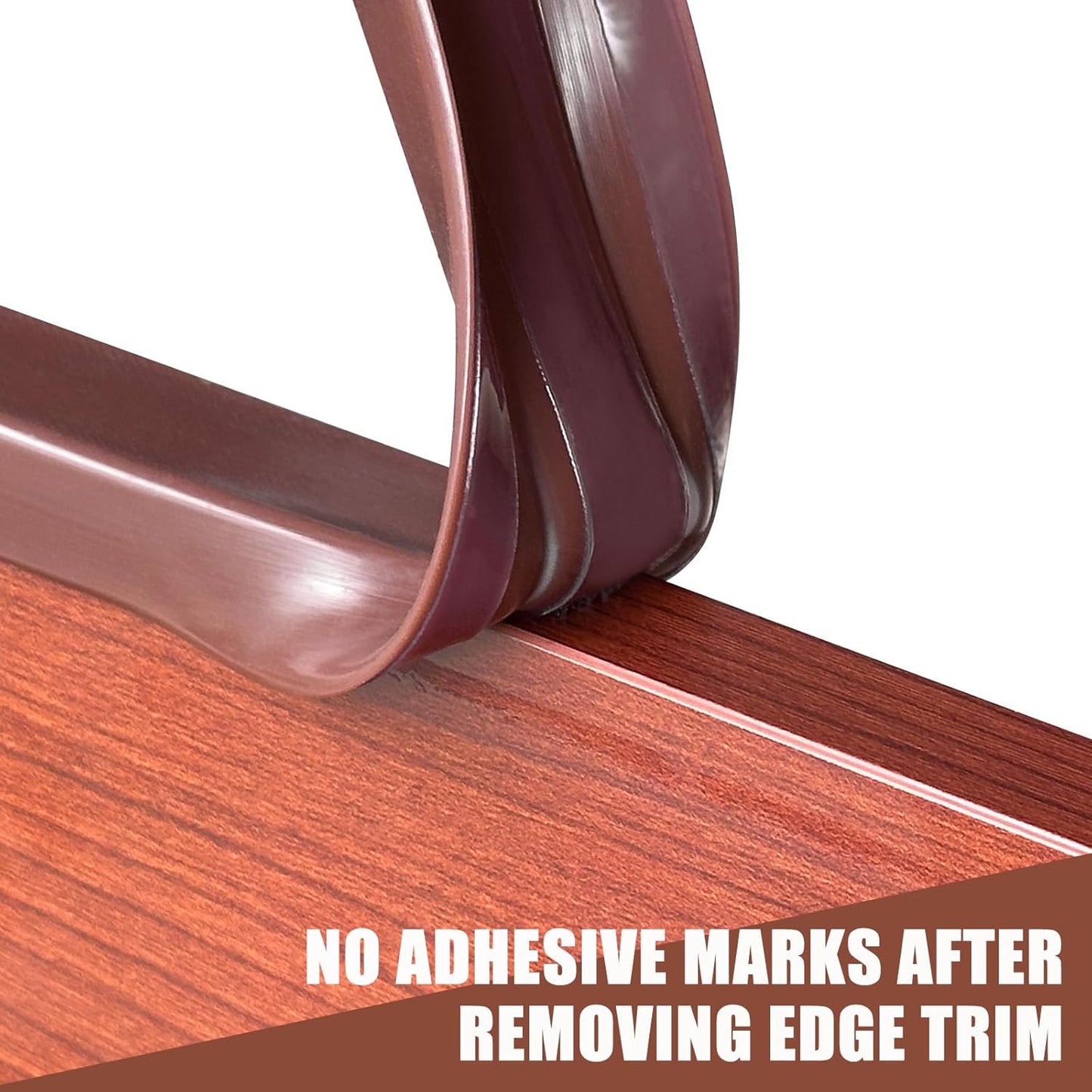 Rubber Edge Trim, Flexible Edge Banding, 3/4"(19mm) U Channel Furniture Edge Protector, Self Adhesive Edge Guards for Plywood, Wood, Glass Parts, 20Ft, Brown Color