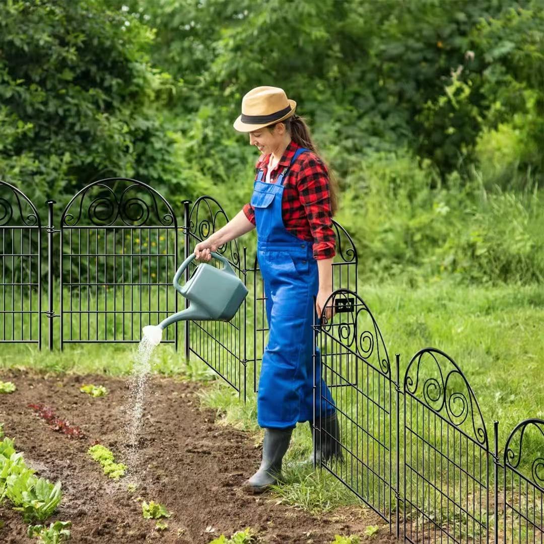 Tall Garden Animal Barrier Fencing with Gate, 40 Inch(H) 20 Panels Total Length 43.7 Ft Outdoor Dog Fence, Picket Fences, Reusable Decorative Fence for Garden │Patented