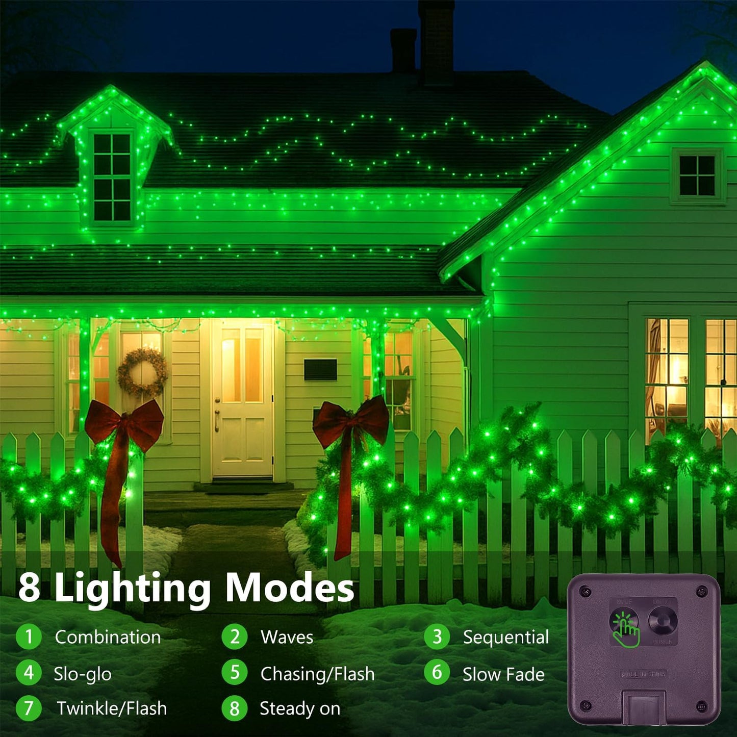 St. Patrick's Day Green Solar String Lights Outdoor, 2-Pack 72FT 400 LED Solar Fairy Lights, Copper Wire Twinkle Light for St. Patrick's Day Decorations Bedroom Party Garden Patio Tree (Green)