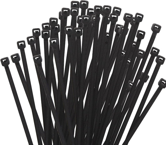 6 Inch Black Zip Tie 1000 PCS, 18 Lbs - Small to Medium Zip Tie, Nylon PA66 UV Resistant Cable Tie for Indoor and Outdoor Use - Ideal for bundling and securing objects