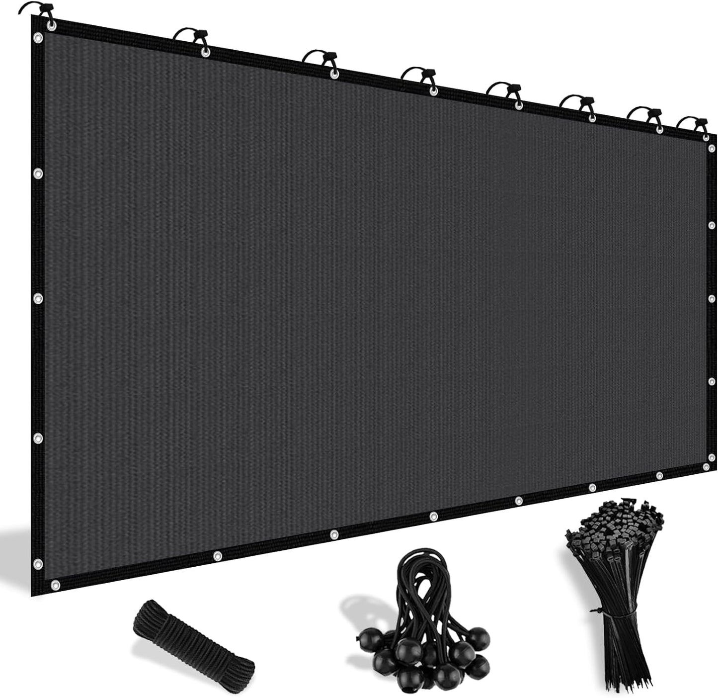 Shade&Beyond 90% Sun Shade Cloth with Grommets, 6' X 16' Pergola Shade Cover Canopy, Mesh Tarp Sun Screens for Patio, Outdoor, Garden, Backyard, Dark Gray