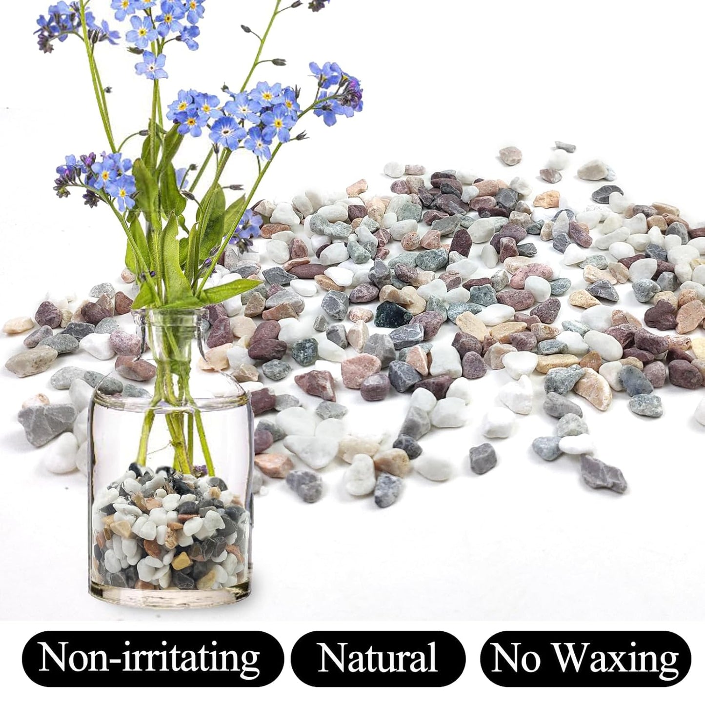 10lbs Mixed Color Pebbles for Landscaping, 3/8inch Small Rocks for Succulent Cactus Planters, Natural Polished Pebbles, River Rocks for Plants, Vases, Garden