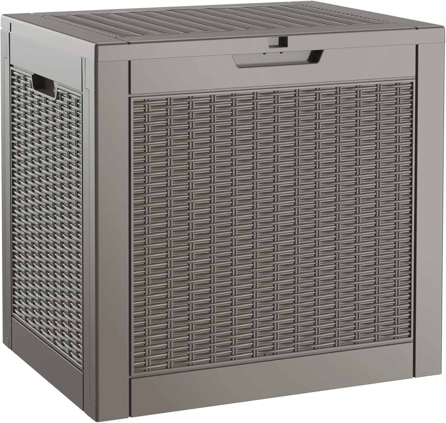 NUNU LAB Outdoor Storage Box, 33 Gallon Resin Deck Box Indoor and Outdoor Use, Waterproof Lockable Patio Storage Bin for Gardening Tools,Package Deliveries,Patio Cushions,UV Resistant,Grey