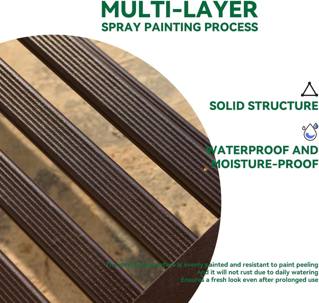 Metal Plant Stand, Rust-proof Aluminum Display Rack, Plants Display Stands Decoration Racks for Living Room Garden Balcony Patio (Ebony, 31.5Inch Tall Leg)