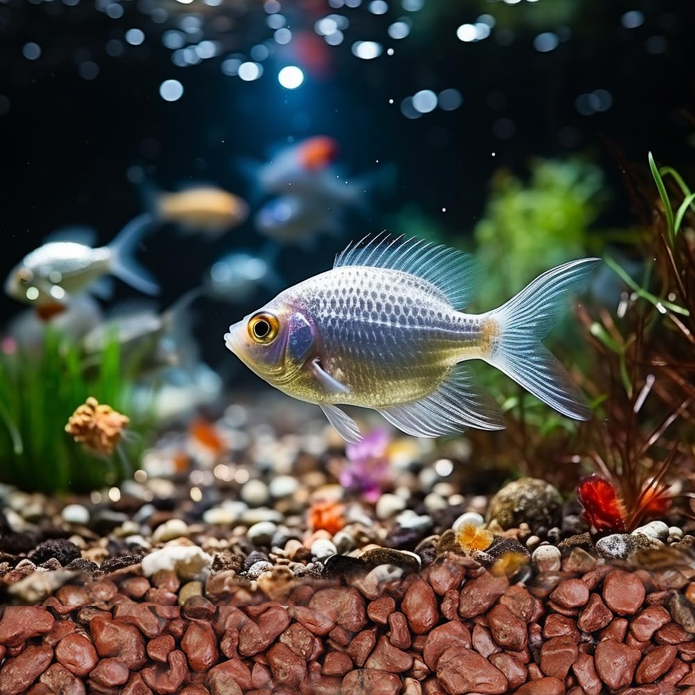 HappyFiller Small Red River Rocks Decorative Pebbles Natural Aquarium Gravel Stones for Fish Turtle Tank,Soil Cover,Indoor Outdoor Garden Succulent Potted Plants Top Dressing,Zen Garden,18 LB