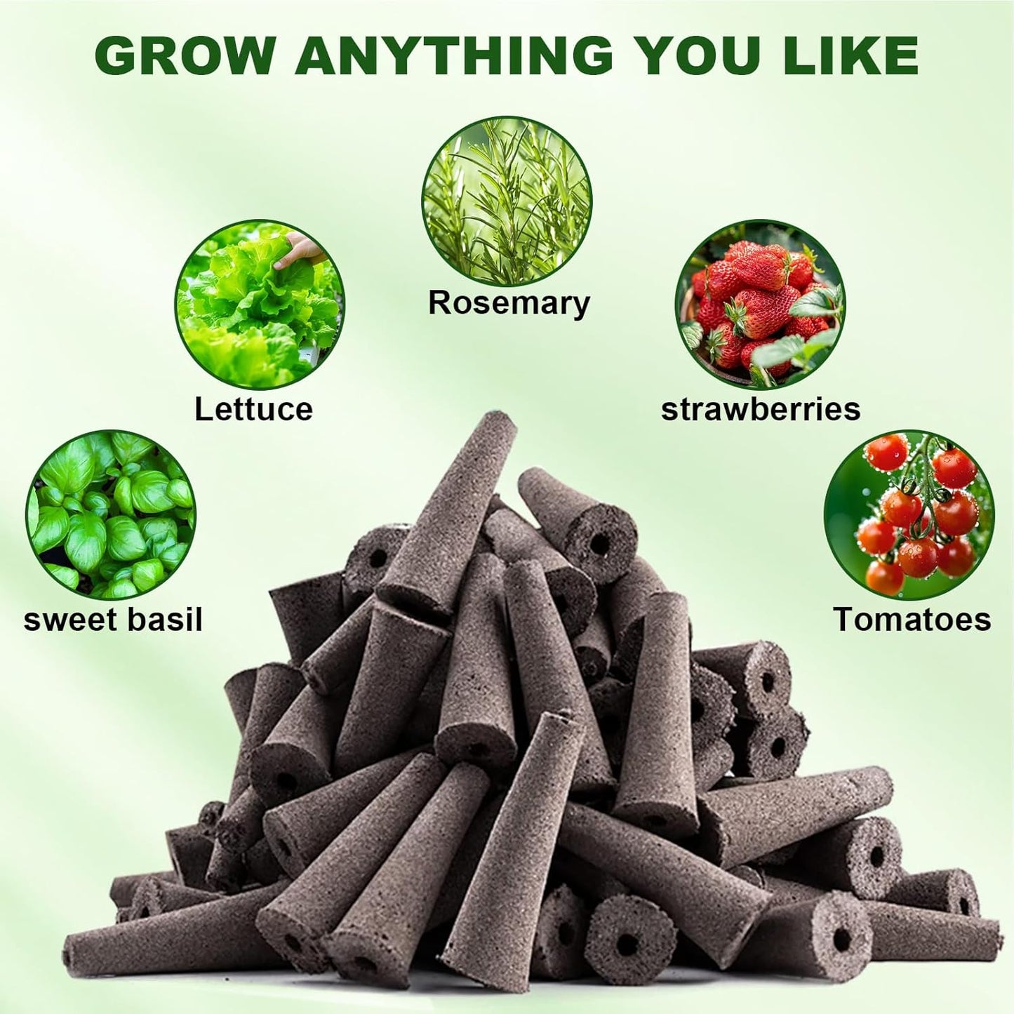 215 Pack Hydroponic Pods Supplies for Aerogarden Pods, Grow Sponges for Hydroponics, Seed Pods Kit with 100 Grow Sponges, 102 Pod Labels,12 Plant Labels, 1 Tweezer for Hydroponic Indoor Garden System