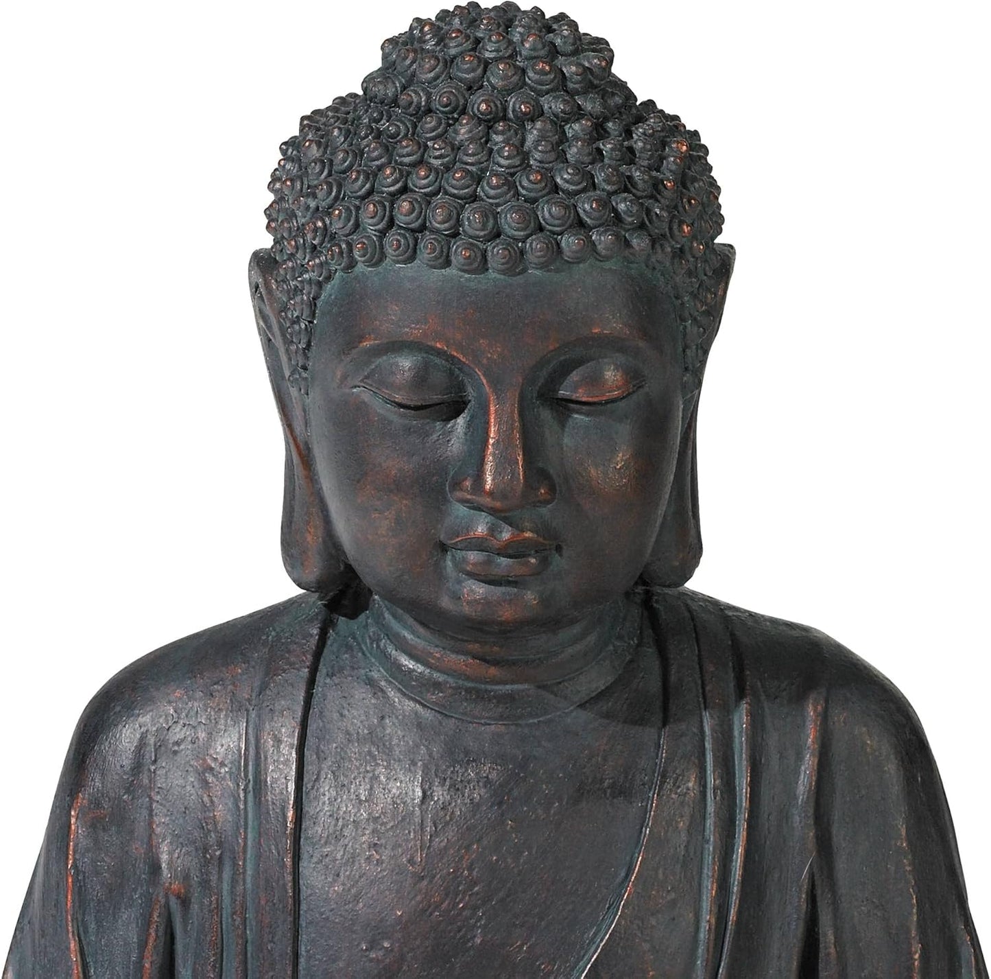 Meditating Buddha 24" High Large Zen Asian Indoor Outdoor Decor Resin Floor Fountain with Light LED Standing Bubbler Water Feature for Outside Garden Patio Yard Backyard Porch Deck - John Timberland