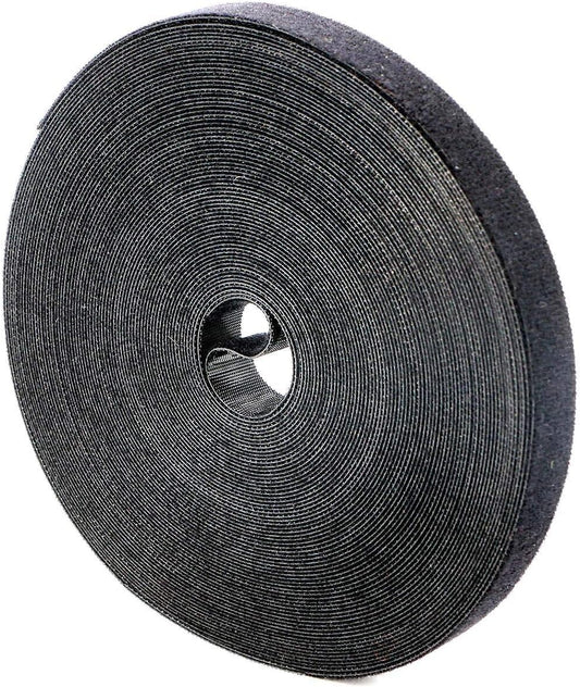 Reusable Fastening Tape Cable Ties 3/4 Inch Double Side Hook Roll (25 Yard, Black Upgraded Version)