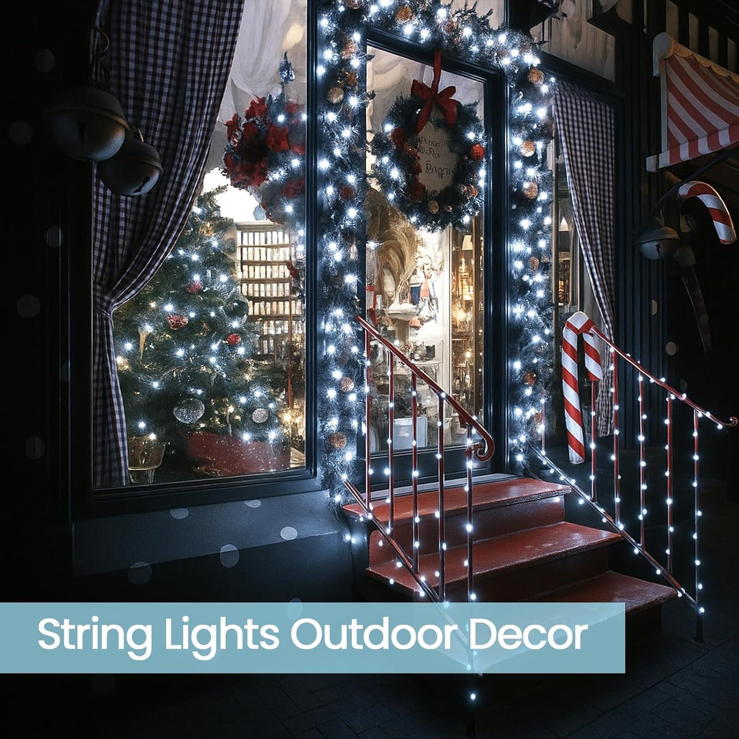 SANJICHA 2-Pack Each 72FT 200 LED Solar String Lights Outdoor, Waterproof Solar Fairy Lights Silver Wire 8 Lighting Modes Solar Twinkle Lights for Tree Garden Party Xmas Wedding Decor (Cool White)