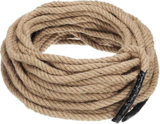 PATIKIL 1/2" x 100 Ft Twisted Manila Rope - Natural Thick Jute Twine for Docks, Railings, Bundling, Craft, Tug of War, and Decorating