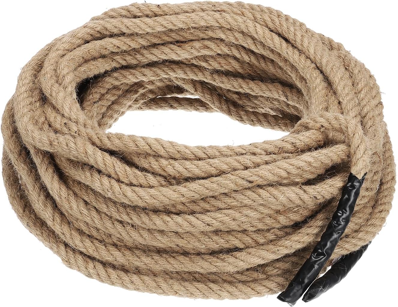 PATIKIL 1/4" x 100 Ft Twisted Manila Rope Jute Rope Natural Thick Jute Rope Twine Burlap Rope for Docks Railings Bundling Craft Tug of War Decorating