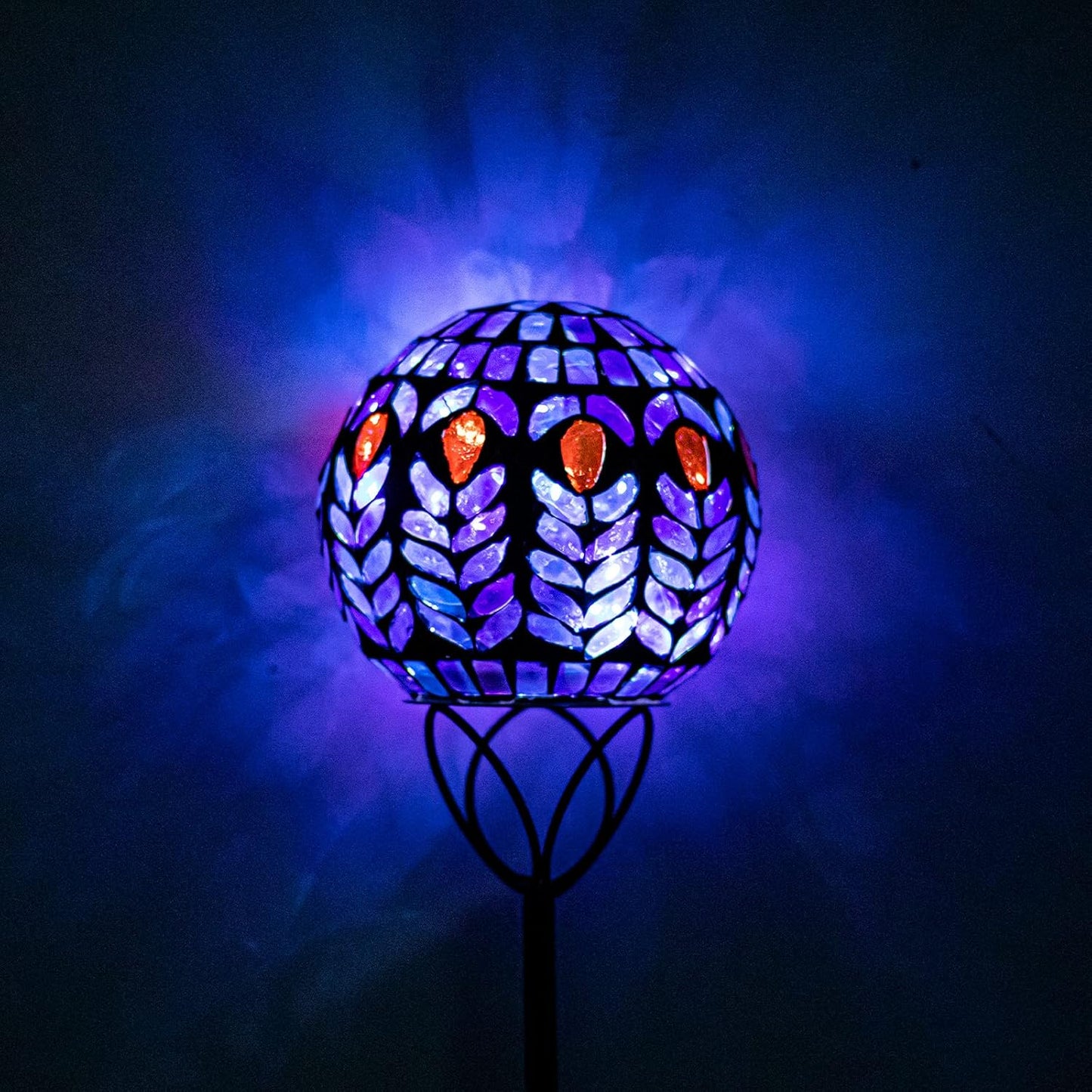 VCUTEKA Solar Lights Outdoor Garden Decor Mosaic Solar Garden Lights Waterproof Glass Ball LED Pathway Stake Light for Landscape Lawn Patio Yard Decoration 6 inch