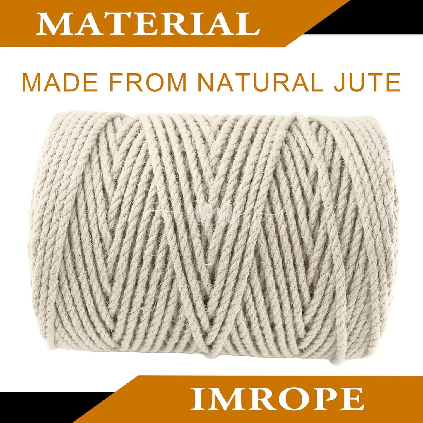 4mm x 400 Feet White Jute Rope, Twine for Gardening Tomato Climbing Plant Tie Floristry Crafts Gift Wrapping Packing Decor