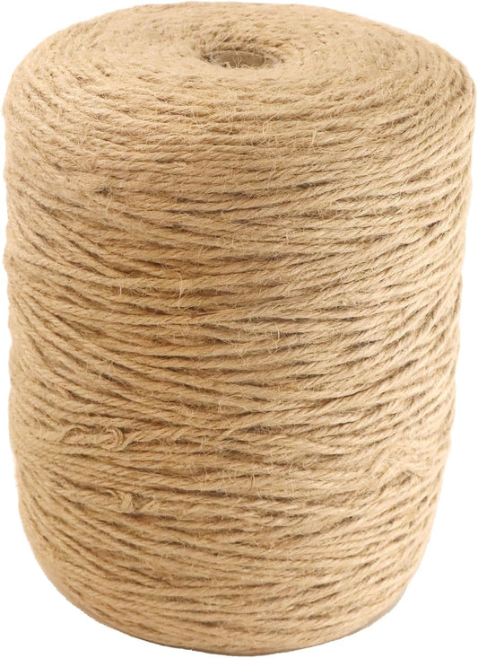 2mm x 2000 Feet Natural Jute Rope, Twine for Gardening Tomato Climbing Plant Tie Floristry Crafts Gift Wrapping Packing Decor