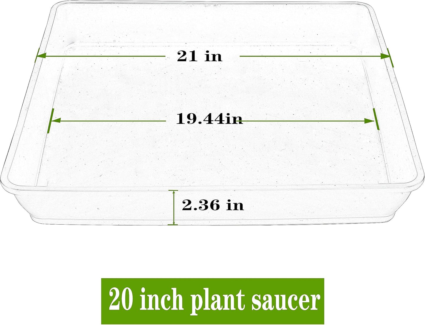 3 Pack Square Plant Saucer 20 22 Inch, Heavy Plastic Water Tray Tor Plants, Planters for Indoors and Outdoors Plants, Deep Plant Trays for Pots, Extra Large Plant Saucers (20 inch, White)