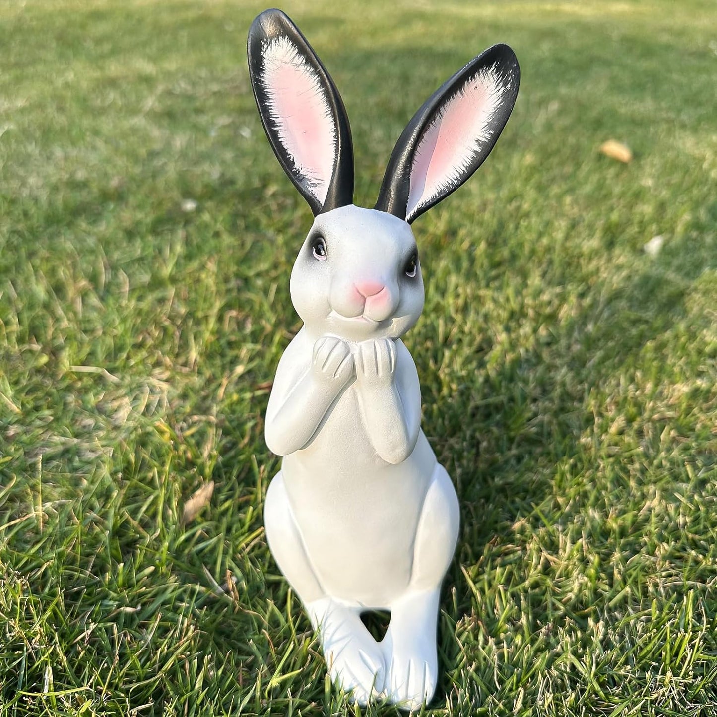 Resin Rabbit Figurine Modern Style Sculpture Statue Collectible Figurines for Home, Bedroom, Living Room, Cabinets, Office, Bookshelf, Desktop Decor