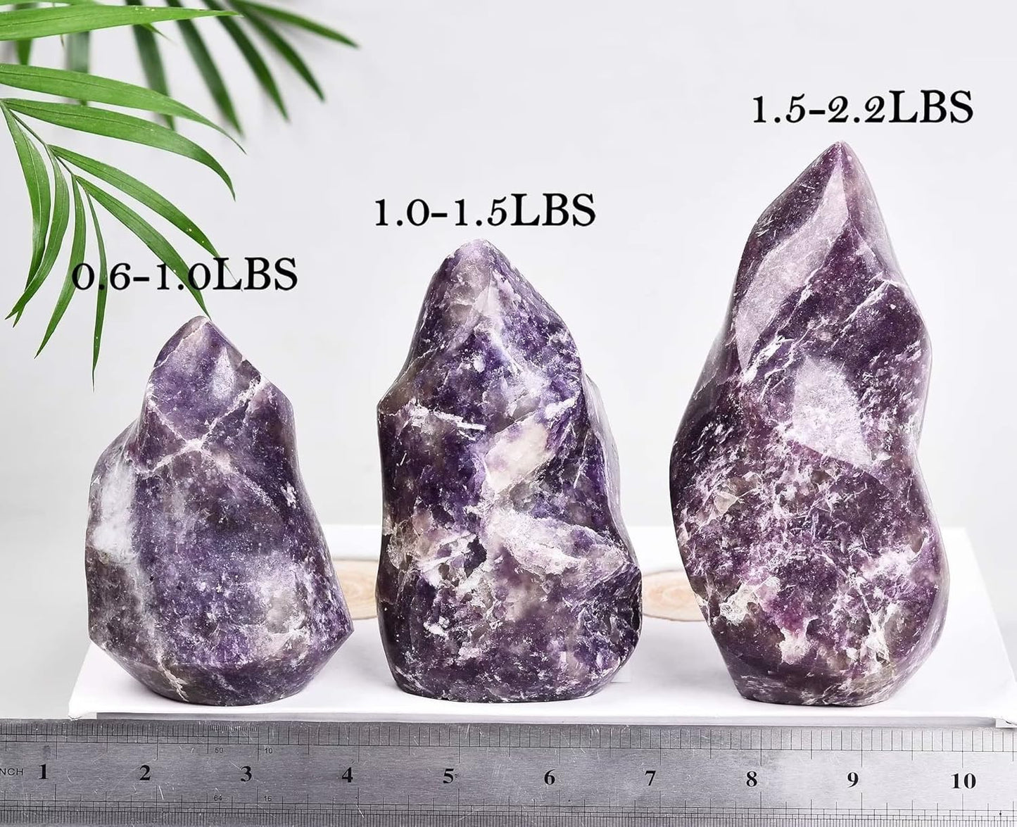 AMOYSTONE Purple Lepidolite Crystals Tower Flame Shaped Stone Energy Meditation Healing Crystal Home Decor 0.6-1.0 Pound