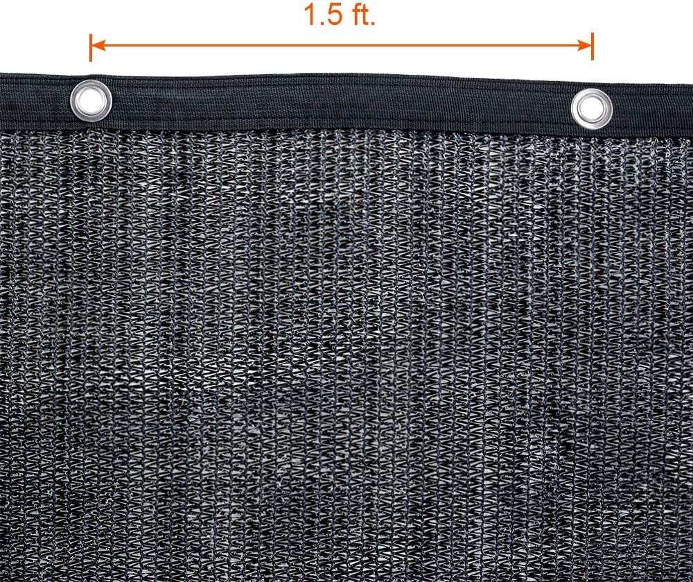 Agfabric 70% 6X 12ft Sunblock Shade Cloth with Grommets for Garden Patio, Black