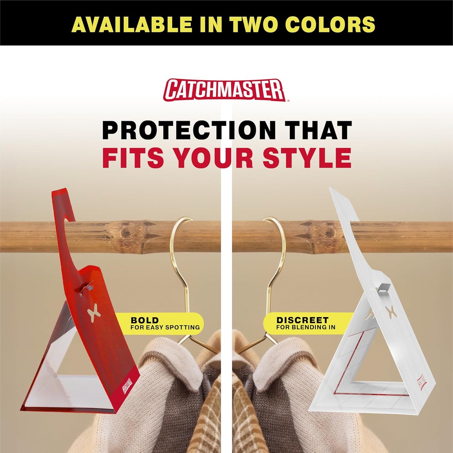 Catchmaster Clothes Moth Traps with Premium PheroGuard Technology – XL, Extra-Strength Glue – Odorless, Kids and Pet Safe – Traps & Eliminates Moths – Protects Clothes, Closets and Wardrobes – 6-Pack