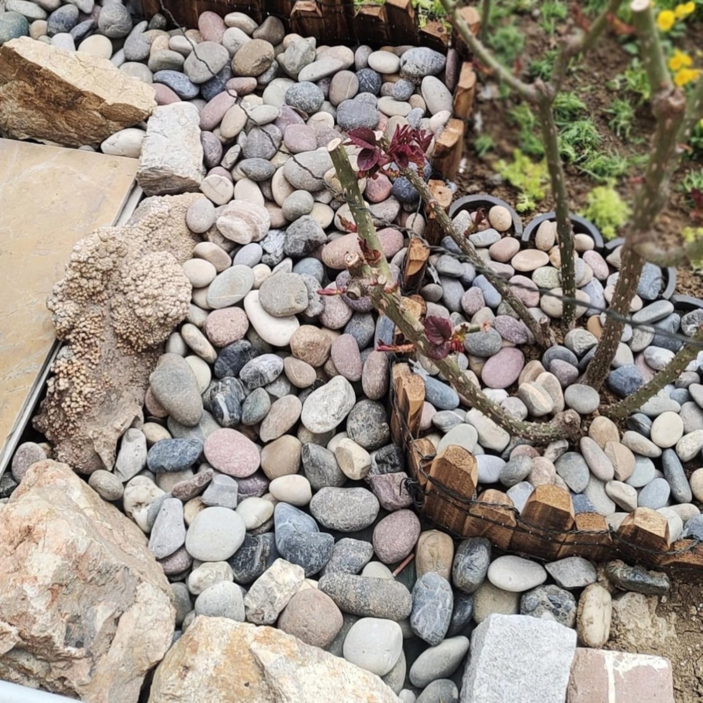 40 lbs River Rocks for Landscaping, 1-2 Inch Decorative Stones Pebbles for Plants, Garden, Paving Crafting, Walkways and Outdoor Yards