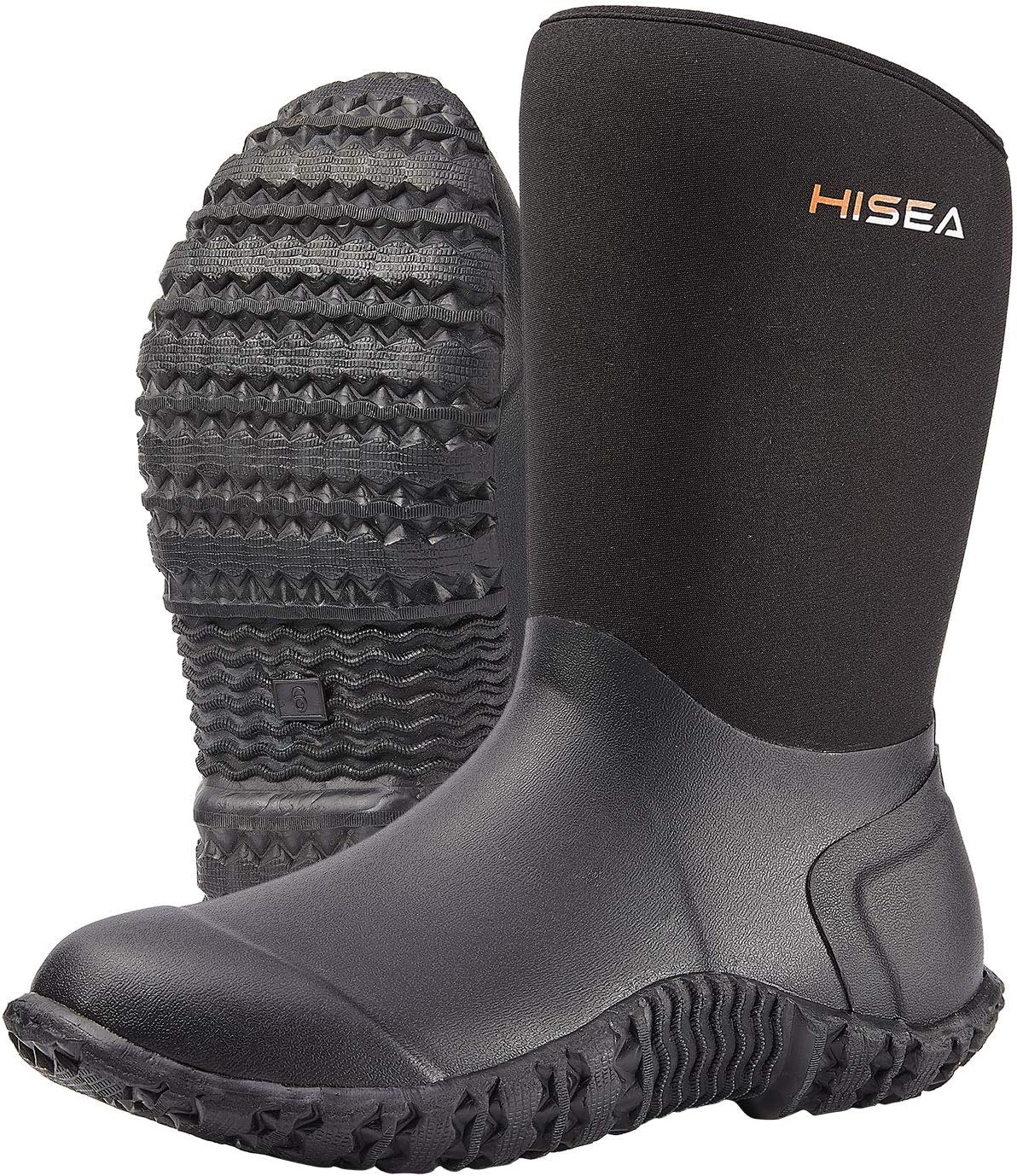 HISEA Women's Rubber Garden Boots Waterproof Insulated Yard Gardening Shoes Mid Height for Mud Working Outdoor