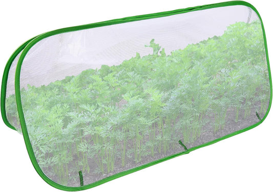 Pop-Up Garden Net Cloche Tunnel, Mini Grow Tent and Plant Protection Cover for Fruit, Vegetables, Strawberry, Flowers and Herbs with 4 Stakes, 39.4" x 15.75" x 15.75"