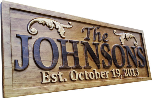 Personalized Lake House Sign Custom Wood Sign Carved Last Name Wooden Signs Home Décor 3D Cabin Rustic Lakehouse Personalized Wedding Gift Established Sign Family Name Sign 5 Year Anniversary