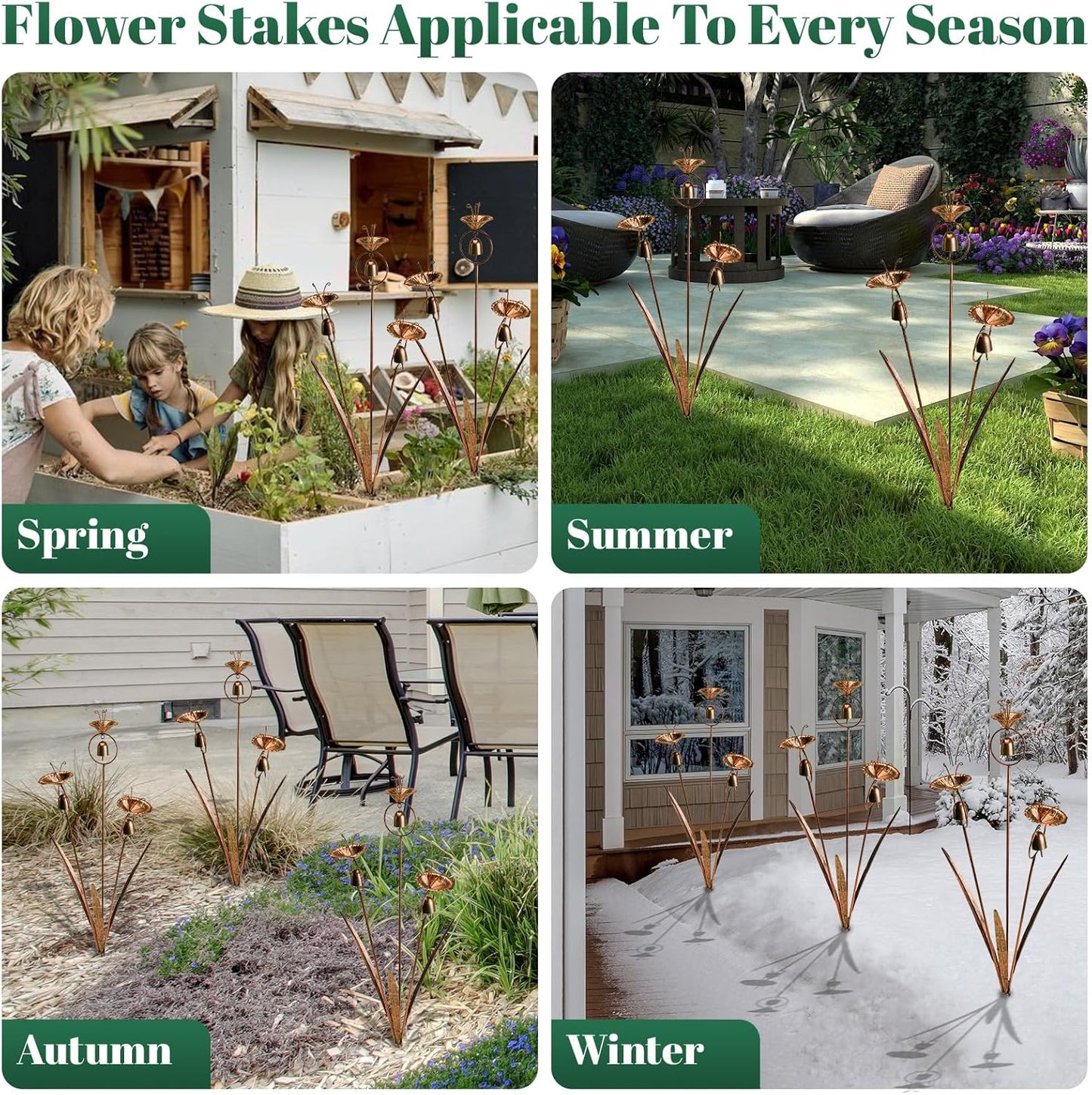 Gardens Metal Calla Lily Flowers with Bells for Outside Yard Art Metal Lilies Bronze