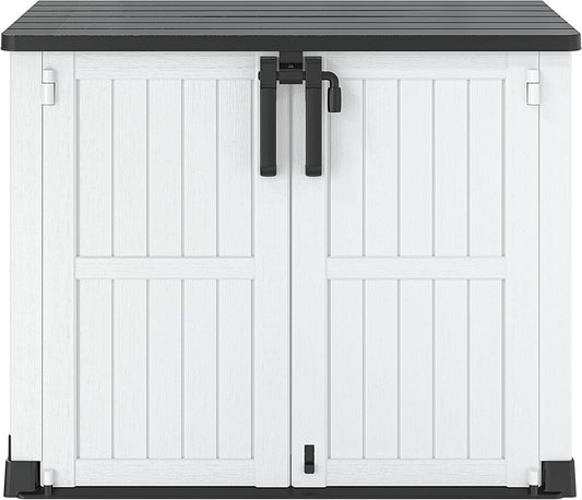 NUNU LAB Outdoor Storage Cabinet 36 Cu.Ft Garden Storage Shed Waterproof Lockable for Garden Hoses, Generator, and Lawn Mower