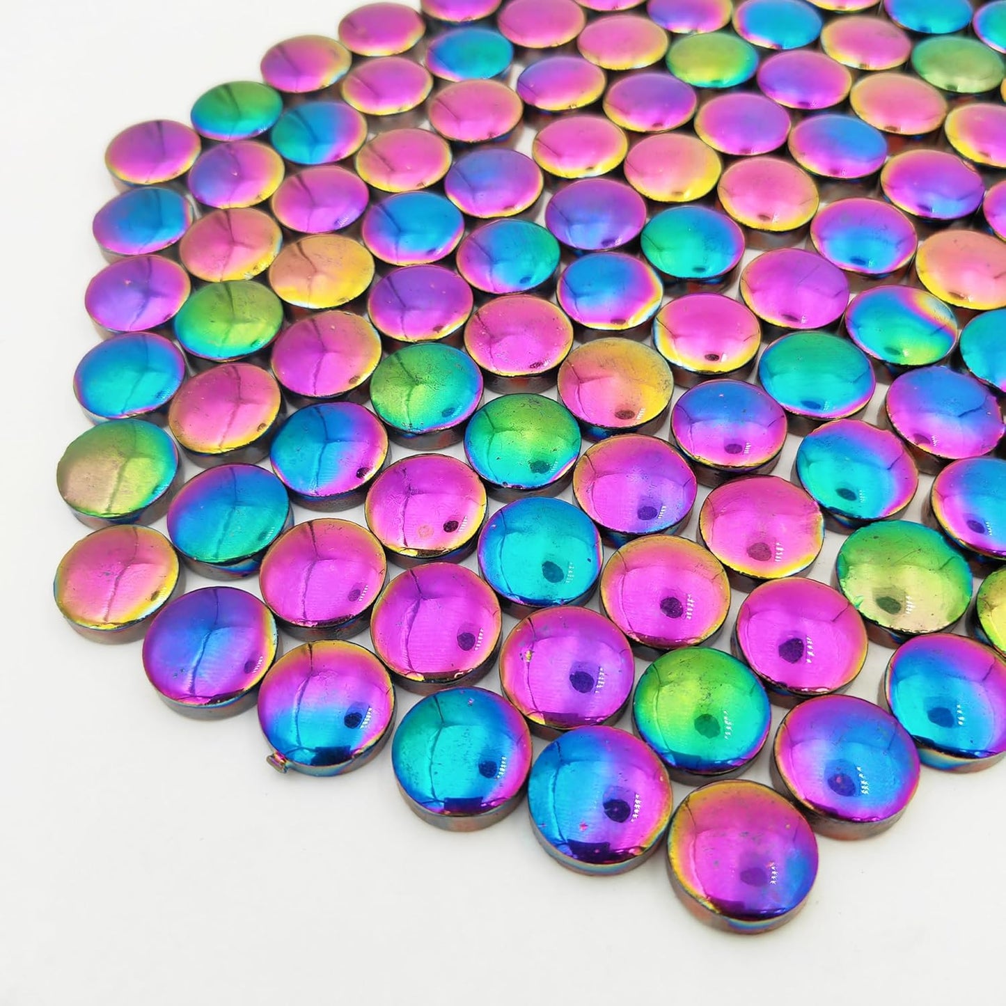 500g/1.1lb Round Ceramics Mosaic Tiles,120PCS DIY Making Creative Ceramic Mosaic Tiles for DIY Craft Plates Flowerpots Vases Cups Mosaic Making Supplies (0.78 inch Rainbow Round)