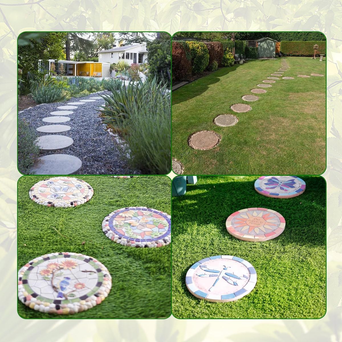 Reusable Mold Tray for Stepping Stone 3 Size Soft PlasticCement Molds for Concrete and Stained Glass Round