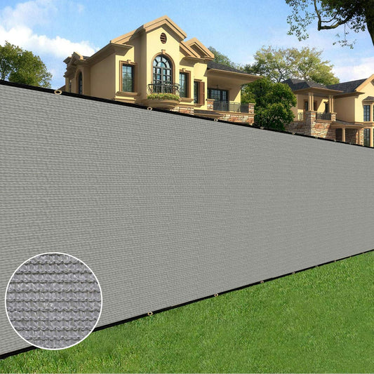 Sunnyglade 6 feet x 100 feet Privacy Screen Fence Heavy Duty Fencing Mesh Shade Net Cover for Wall Garden Yard Backyard (6 ft X 100 ft, Grey)