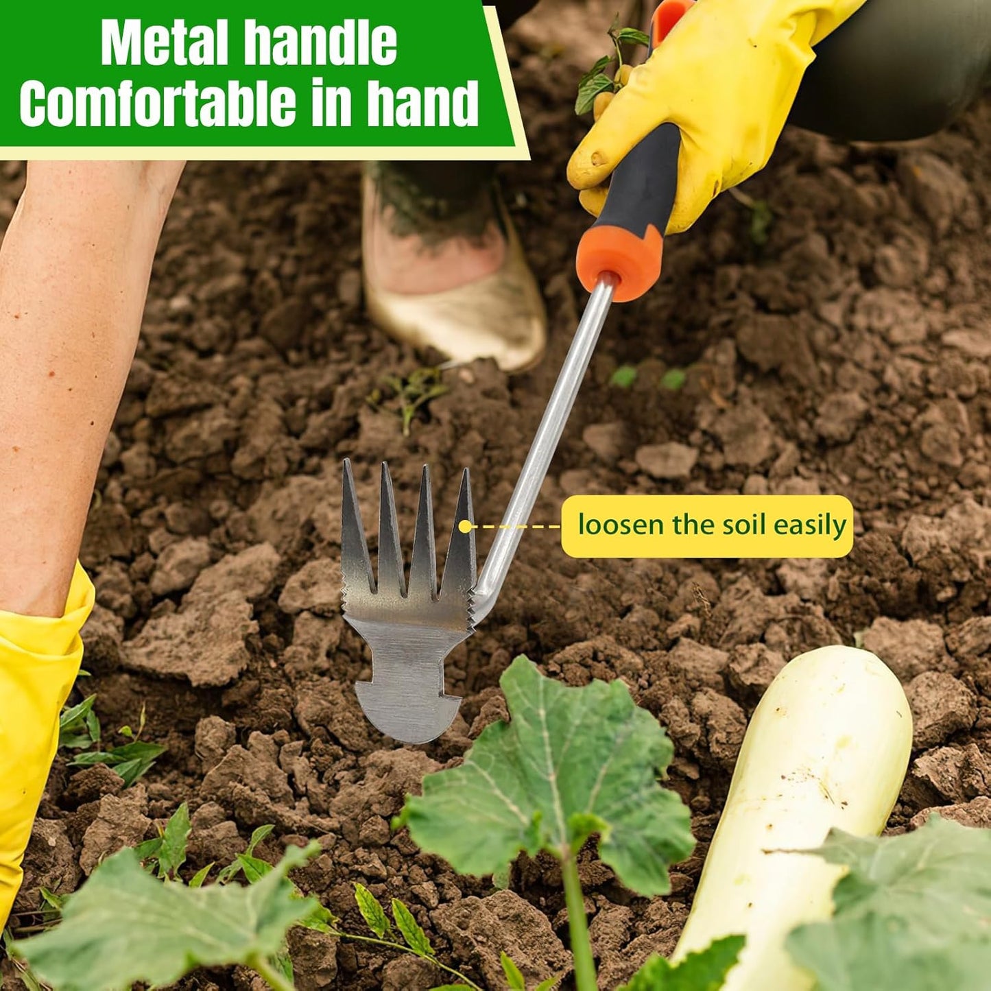 Weed Puller Tool - 2 Pieces Weeding Tool, Garden Tools, Premium Manganese Steel Forged Weed Puller, Hand Weeding Tool for Gardening with Handle 35cm