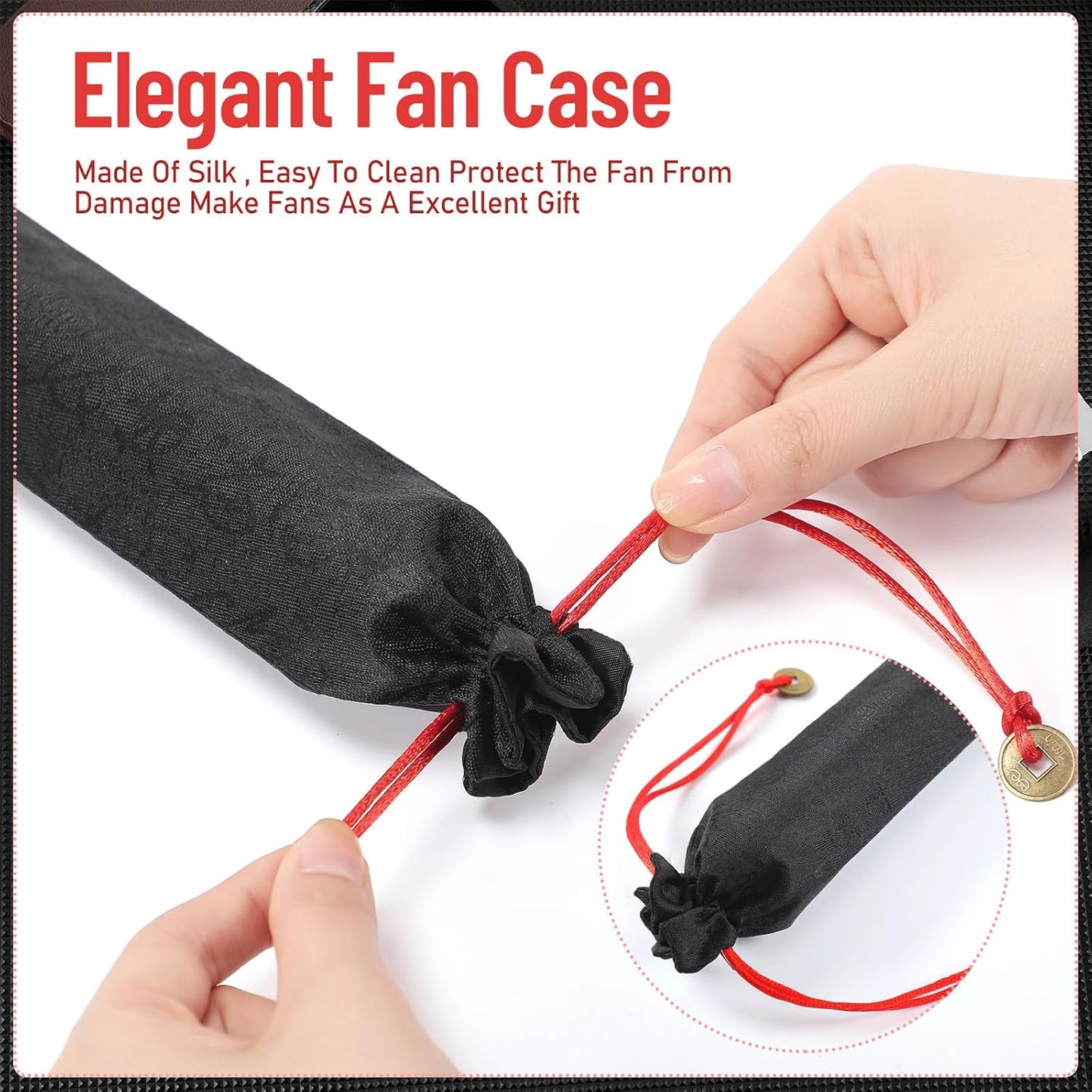 Maitys 2 Packs Large Clap Fans for Line Dancing Large Chinese Folding Hand Fans for Men and Women, Festival, Tai Ji, Kungfu, Martial Art, Gifts (White and Blue)