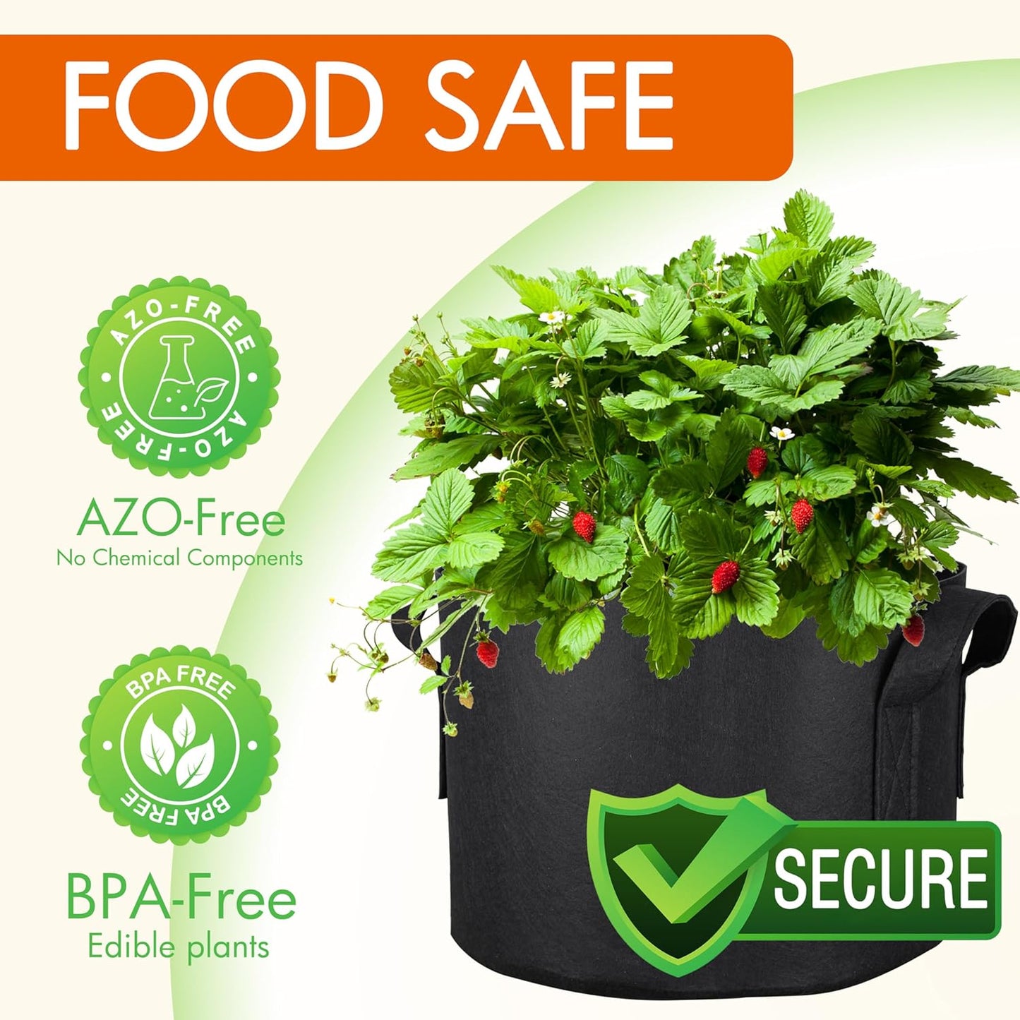 Gardzen 20-Pack 2 Gallon Grow Bags, Aeration Fabric Pots with Handles, Heavy Duty Plant Bags for Plants