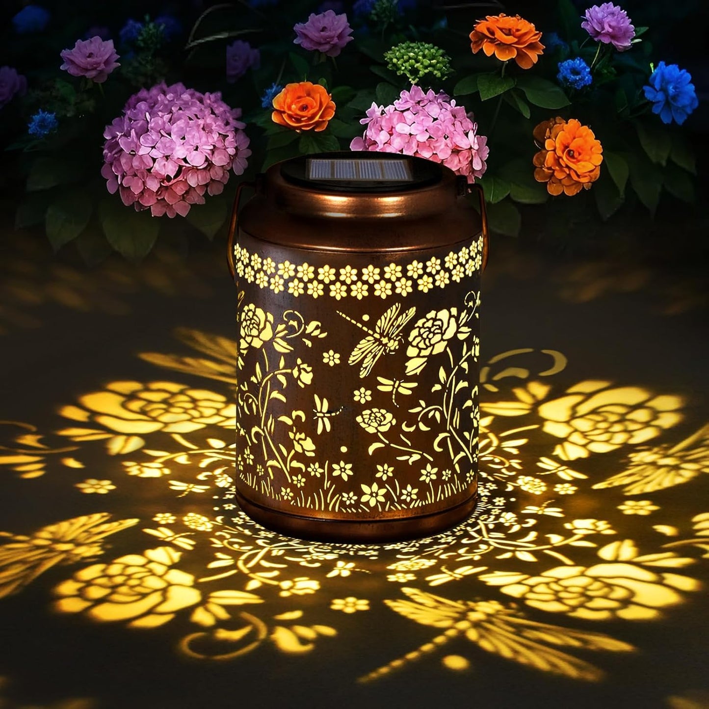 Solar Lanterns Outdoor Waterproof, Dragonfly Garden Decor for Yard Porch Lawn Patio Pathway, Hanging Solar Lights Birthday Gifts for Women Mom Grandma Sister Friend