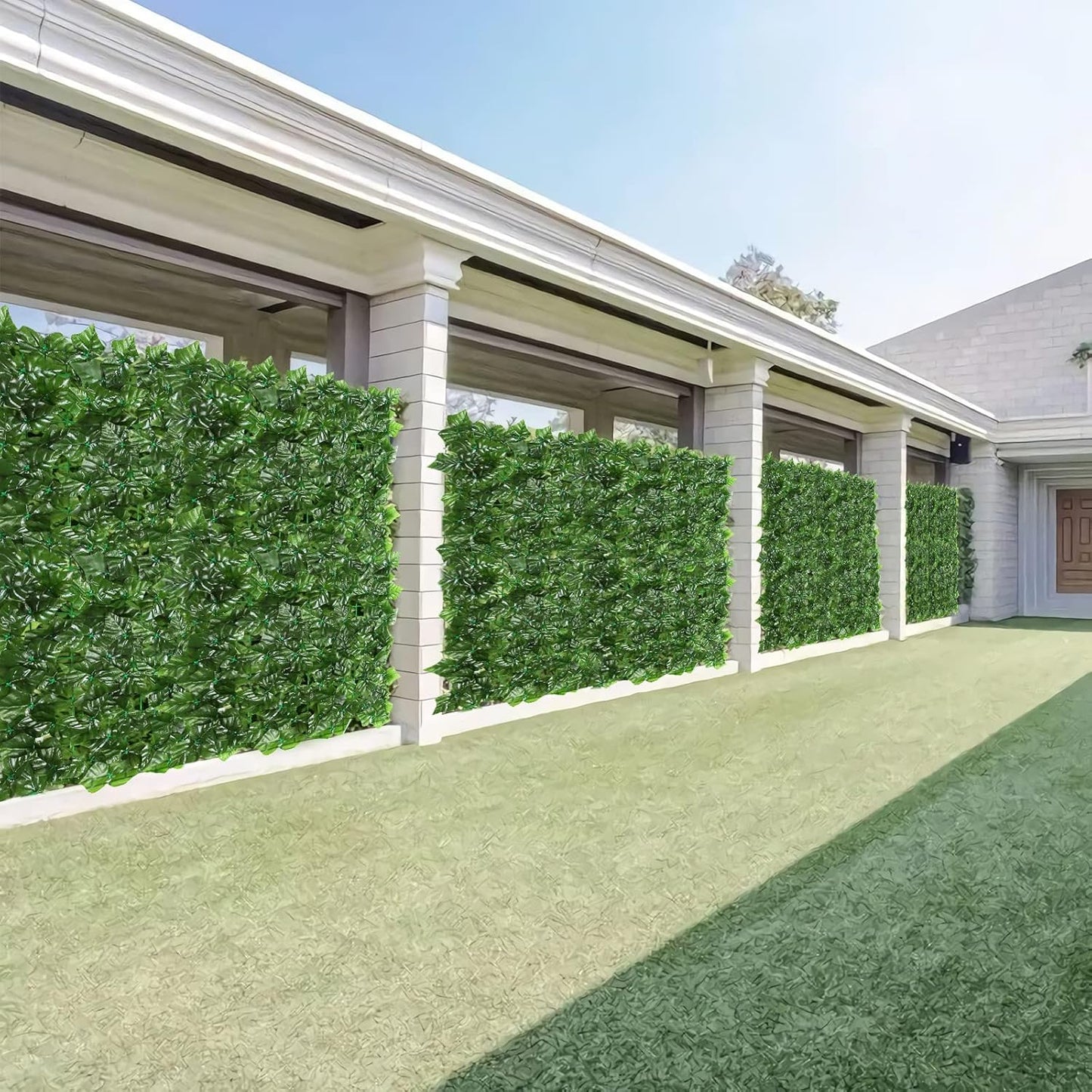 Artificial Ivy Privacy Fence Screen - 99x40in Faux Ivy Privacy Screen for Garden Outdoor (Green)