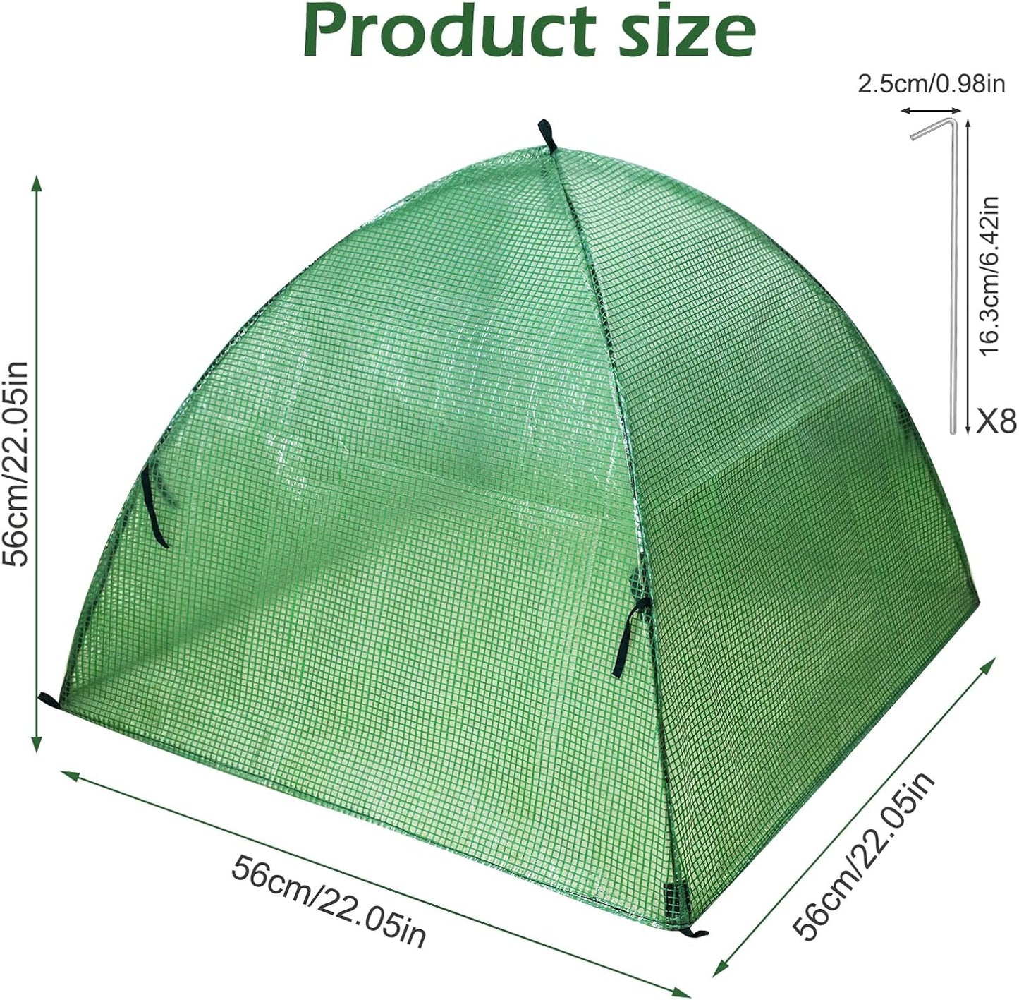 Plant Tent Outdoor Winter Shrub Cover Green Frost Tent Plant Covers Freeze Protection Tent Waterproof Plant Frost Protector, 2PCS 22x22x22Inch