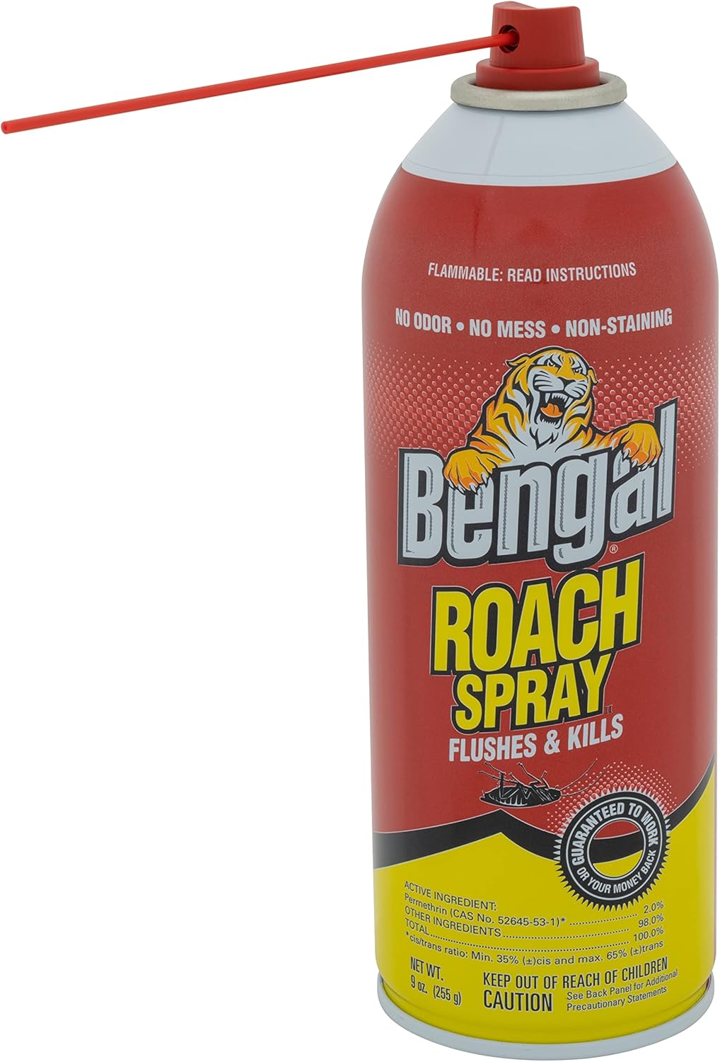 Bengal Roach Spray, Odorless Stain-Free Dry Spray, 3-Count, 9 Oz. Aerosol Cans