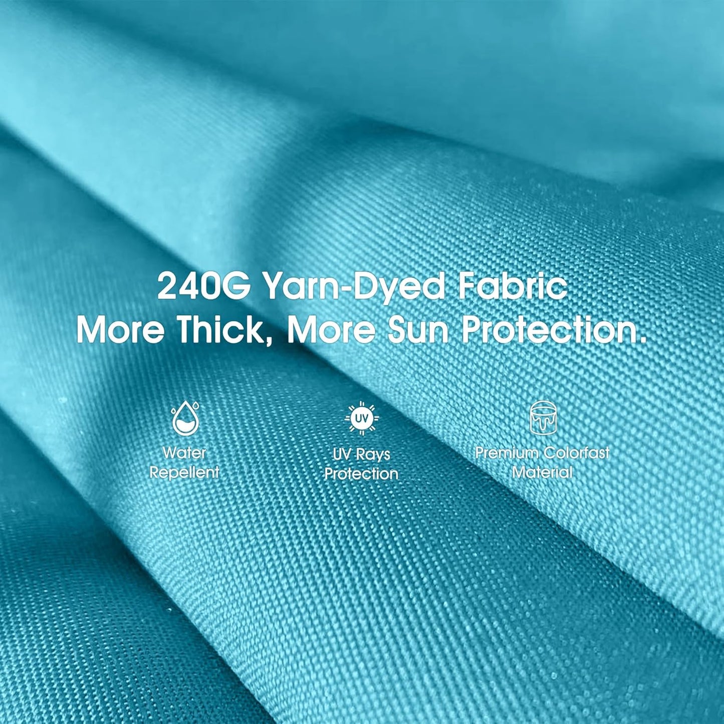 PURPLE LEAF 3-Seat Deluxe Outdoor Patio Porch Swing with Weather Resistant Steel Frame, Adjustable Tilt Canopy, Cushions and Pillow Included, Turquoise Blue