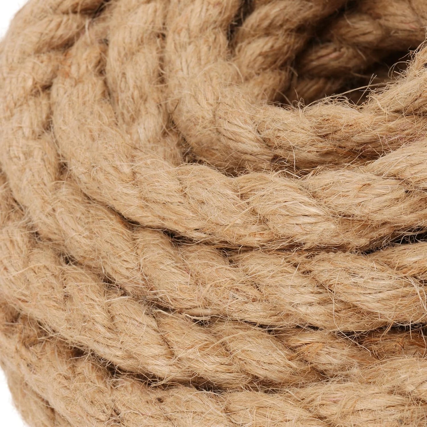100 Feet 1/2 Inch Thick Natural Jute Rope, 12mm x 30m Strong Hemp Rope, Thick Twine Rope for Gardening