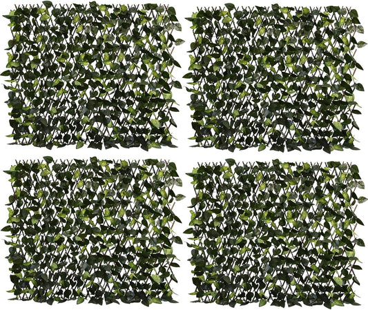 Expandable Fence Privacy Screen for Balcony Patio Outdoor,Decorative Faux Ivy Fencing Panel,Artificial Hedges (Single Sided Leaves)…